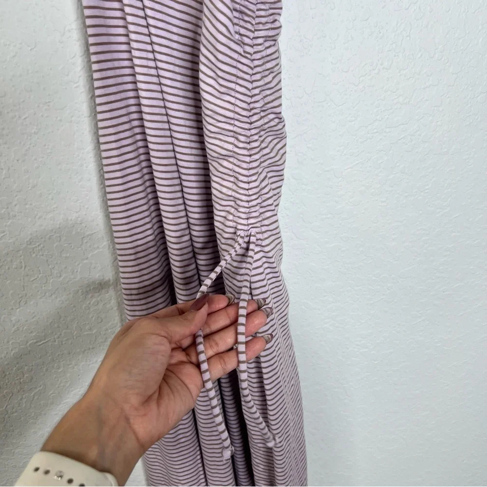 Anthropologie Daily Practice Midi Dress Women’s XS Stripe Game Time Ruched B24 - Picture 7 of 13